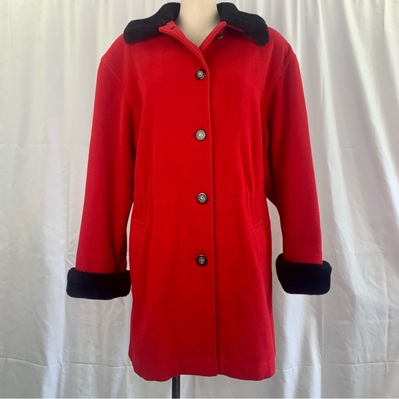 Vintage United Fashions Red Wool Coat - Picture 1 of 13